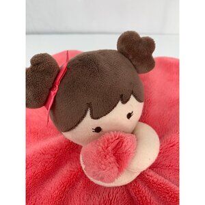 Carters Baby Girl Security Blanket With Plush Doll Pink Satin Trim Soft Polyeste